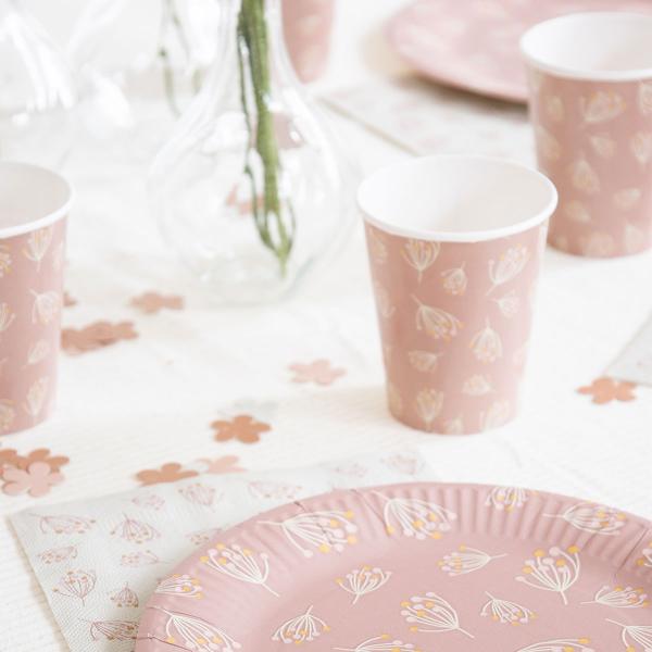 Pappkopper Blomstring Brunrosa 8-pakning