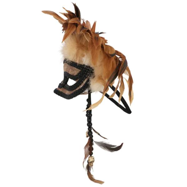 Voodoo Halvmaske med Fjær